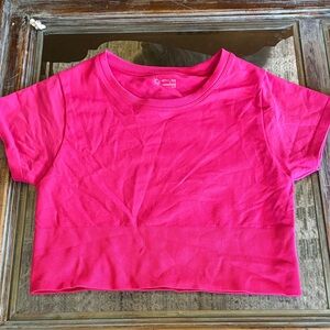 Hot Pink Cropped workout tee
